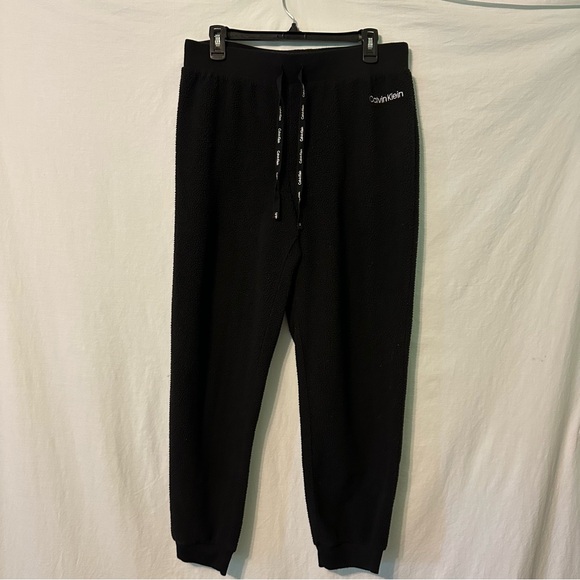 Calvin Klein Sleepwear Lounge Pants Black Logo  Women’s Size Large Preowned - Picture 1 of 13